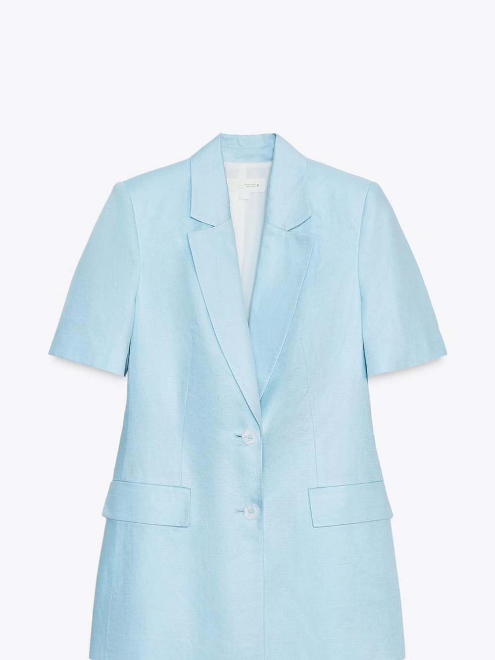 Fitted Short Sleeve Linen Blazer